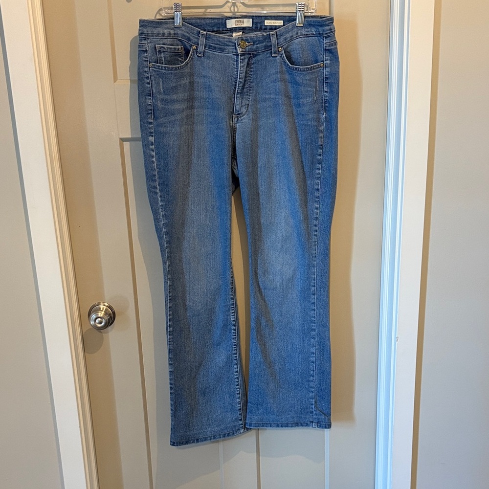Vintage America Light Blue Boho Bootcut Jeans Size 14/32
